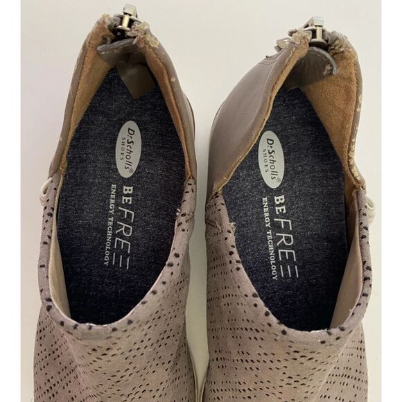 Dr.Scholl's  INSANE Perforated Back Zip Loafer Taupe Comfort Shoes US Size 6M - Picture 7 of 10